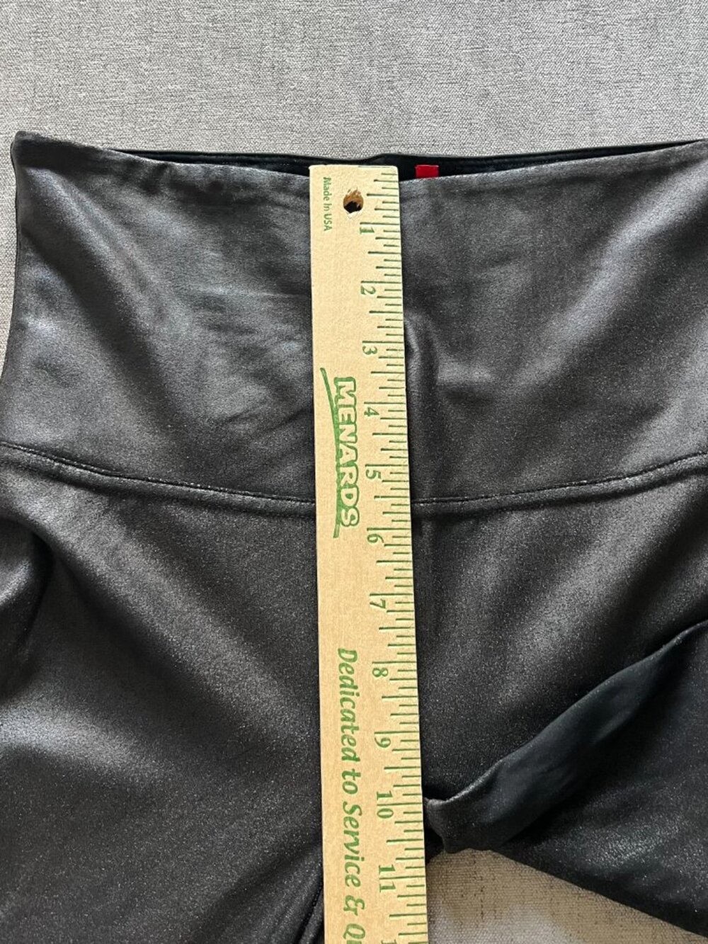 SPANX Leggings Women UK & EU XL Black Faux Leather High Waist Tummy Control - Picture 10 of 11